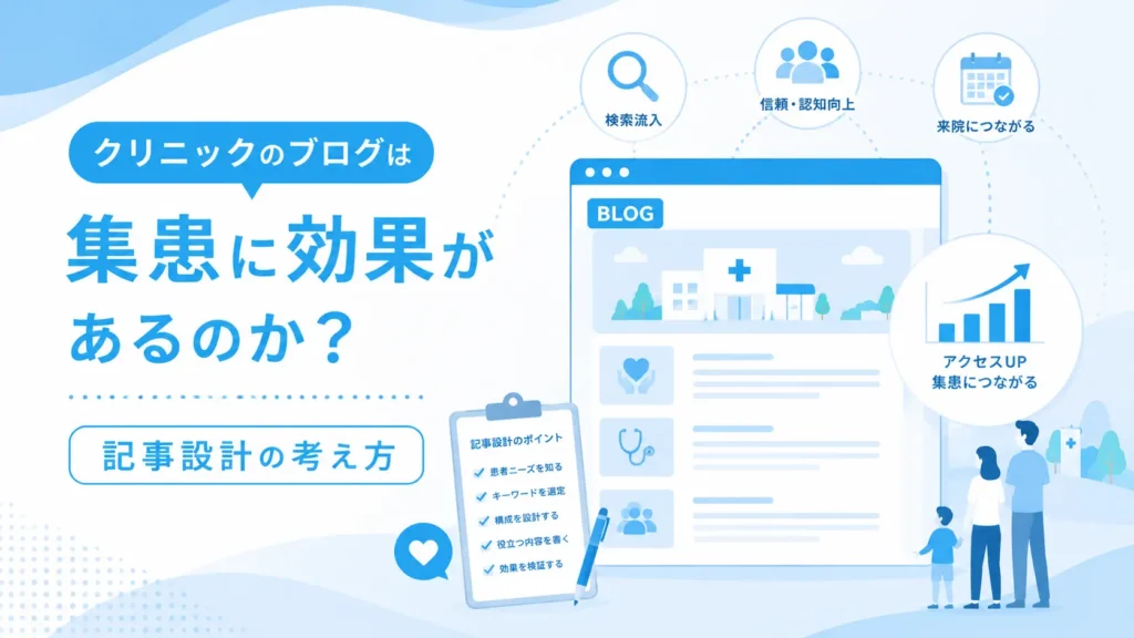 クリニックのブログは集患に効果があるのか？記事設計の考え方