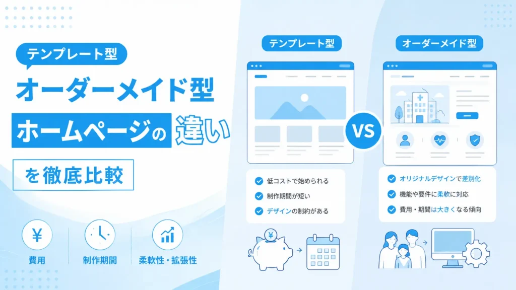テンプレート型とオーダーメイド型ホームページの違いを徹底比較