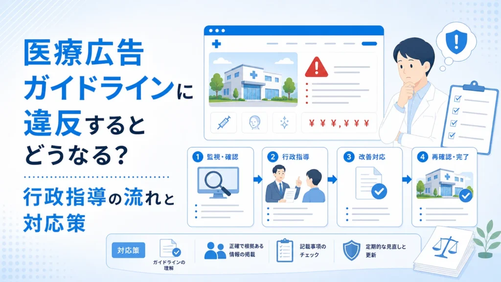 医療広告ガイドラインに違反するとどうなる？行政指導の流れと対応策