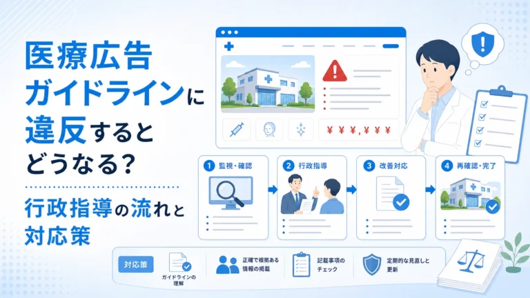 医療広告ガイドラインに違反するとどうなる？行政指導の流れと対応策